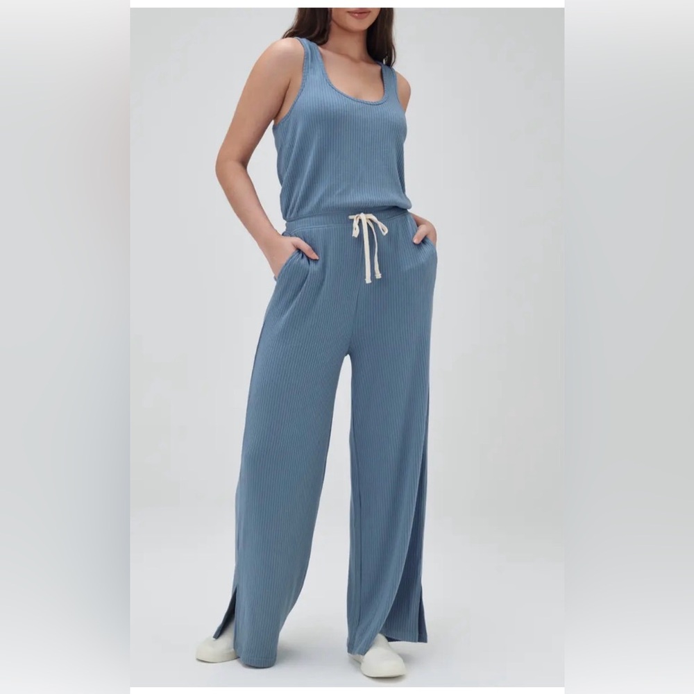 BNWT-Spiritual Gangster Blue Jumpsuit with Cream Tie